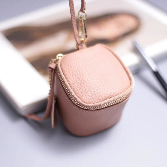 WERLLANDS PU Leather Pebbled Cube Coin Purse Good Vibrations