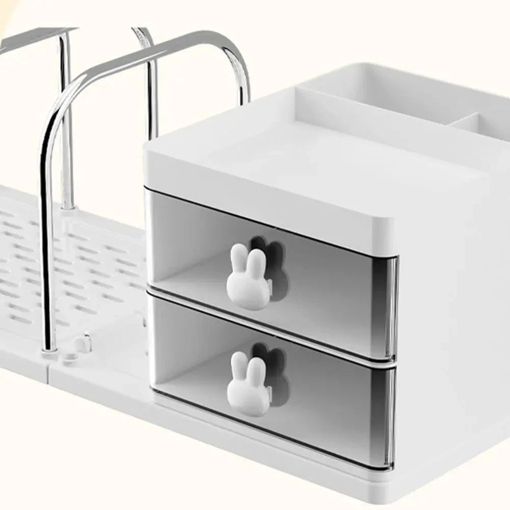 Six Grids Bookend Book Holder Save Space with Storage Box Desk Stand Bookshelf Durable Practical Books Storage Rack Good Vibrations