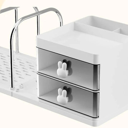 Six Grids Bookend Book Holder Save Space with Storage Box Desk Stand Bookshelf Durable Practical Books Storage Rack Good Vibrations