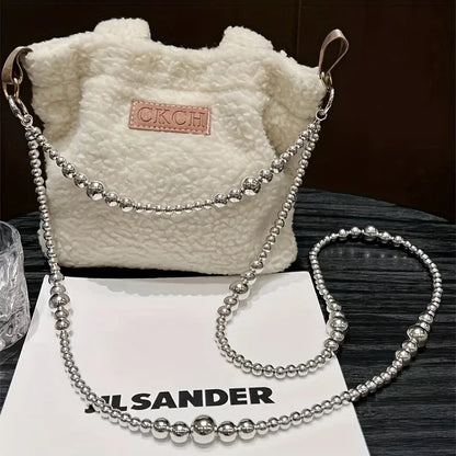 Holiday party gifts for friends and family, long silver bead hanging rope, phone case, bag, pendant Good Vibrations