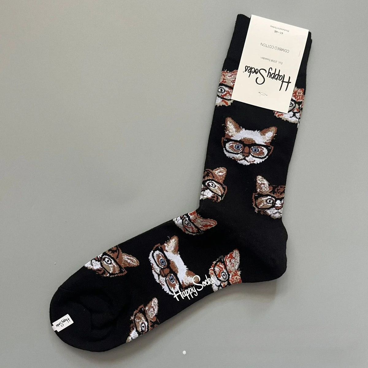 Cotton Happy Socks Men's Classic Crew Sock Shoe Size 10 - 13 Soft Good Vibrations