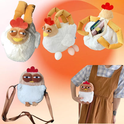 Fur Chicken Plush Bag Ugly Hen Shape Handbag Funny  Doll Satchel Purse For Women Birthday Gifts Good Vibrations