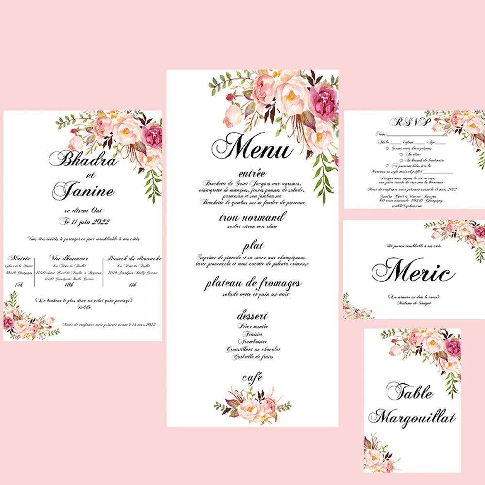 50pcs Personalized Print Wedding Invitation Insert Reception Reply RSVP Wishing Well Table Card Thank You Cards Menu IC101 Good Vibrations