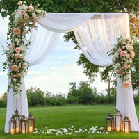 Wedding Arch Draping Fabric for Ceremony Reception Arch Decorations Chiffon Sheer Fabric Backdrop Curtains Party Bridal Shower Good Vibrations