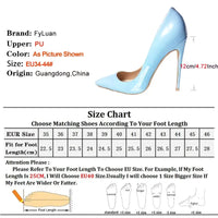 Women's 8CM 10CM 12CM Blue Pointed Toe High Heels 2025 New Elegant Temperament Party Single Shoes Solid Ladies Large Size Pumps Good Vibrations