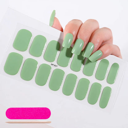 UV Semi-Cured Gel Nail Wraps Stickers Strips French Long Lasting Full Cover LED Gel Semi Cured Nail Sliders For Nail Extension & Good Vibrations