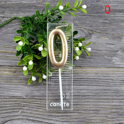 1Pcs Gold Happy Birthday Number Cake Candles 0 1 2 3 4 5 6 7 8 9 Cake Topper Kids Girls Boys Bar Baby Party Supplies Decoration Good Vibrations