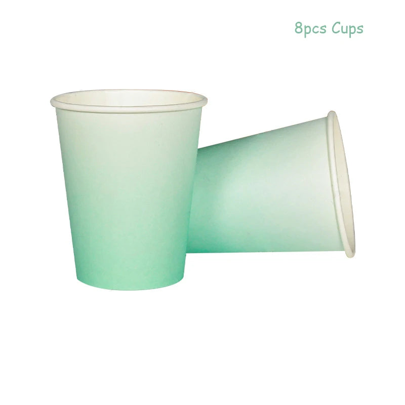 8pcs Gradient Color Disposable Paper Cups Juice Cups Baby Shower Kids Birthday Wedding Picnic Party Tableware DIY Decoration Good Vibrations