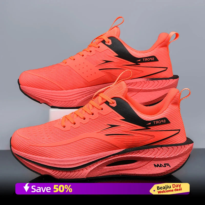 Men Sports Running Shoes Casual Marathon Breathable Lightweight Women's Comfortable Athletic Nonskid Walking Sneakers Outdoors Good Vibrations