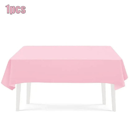 Solid Color Party Set Light Pink Tableware Paper Cup Paper Plate Tablecloth Wedding Birthday Bride Party Supplies Decorations Good Vibrations