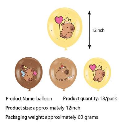 Cartoon Capybara Birthday Party Decoration Disposable Tableware Cup Plate Napkins Tablecloth Banner Baby Shower Party Supplies Good Vibrations