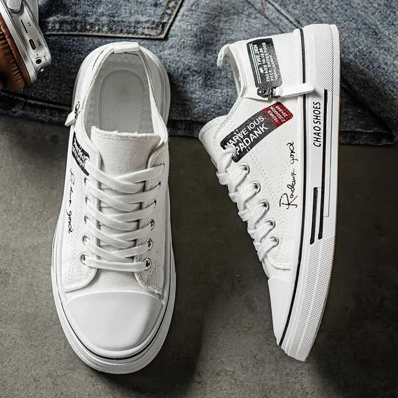 Fashion Outdoor High Quality Sneakers Comfortable Low-Top Men Tennis Shoes Men's Canvas Shoes Summer Breathable Men Casual Shoes Good Vibrations