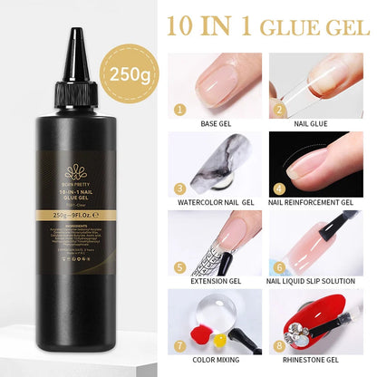 BORN PRTTY 250g Acid-Free Nail-Primer Nail Prep Dehydrator Air Dry Reinforcement Gel Super Adhesive Jewelry Decor UV Nail Polish Good Vibrations
