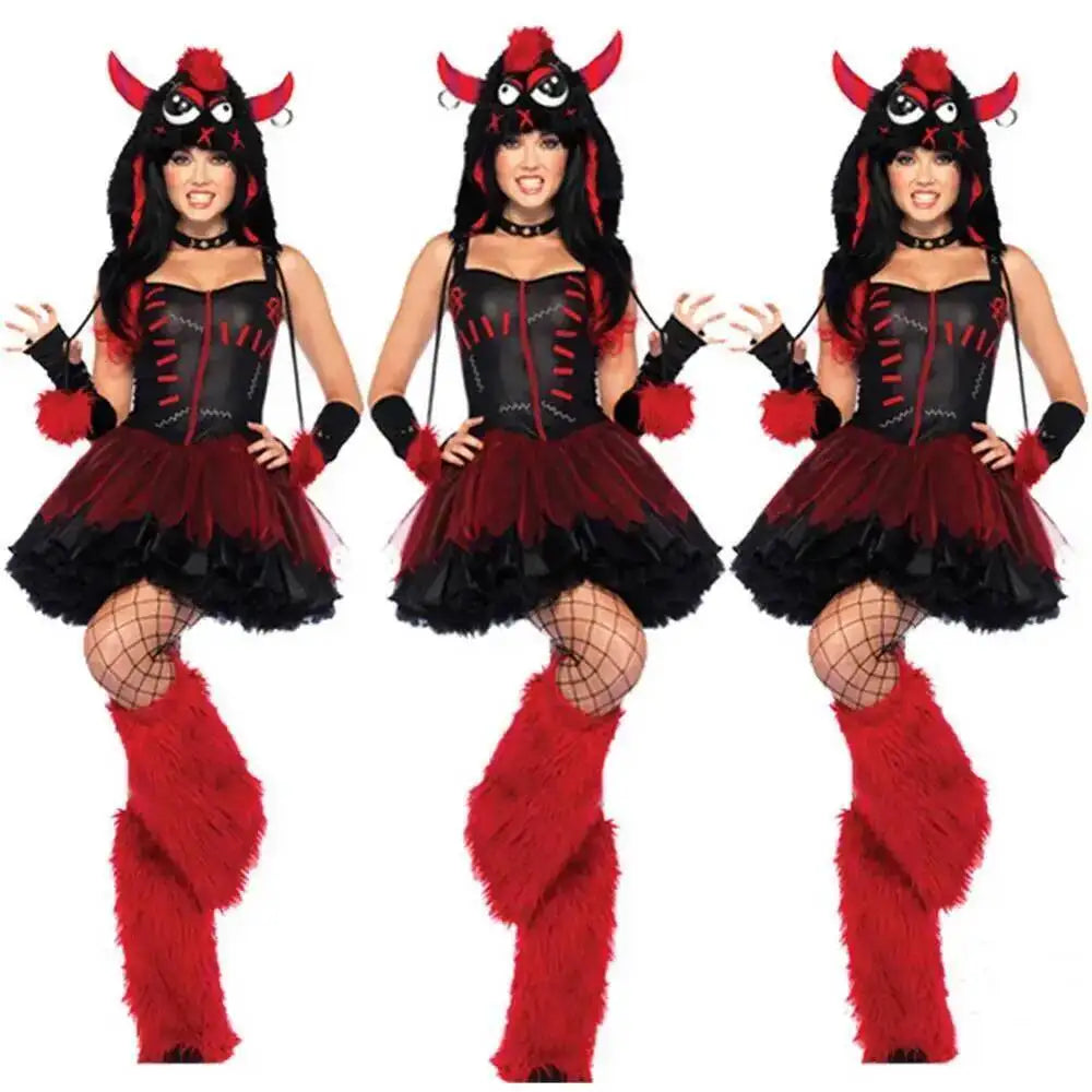 Adult Leopard Fox Cat Girl Cosplay Costume Halloween Costumes Women Fancy Party  Dress Up Deluxe Plush Monster Animal Costume Good Vibrations