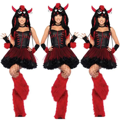 Adult Leopard Fox Cat Girl Cosplay Costume Halloween Costumes Women Fancy Party  Dress Up Deluxe Plush Monster Animal Costume Good Vibrations