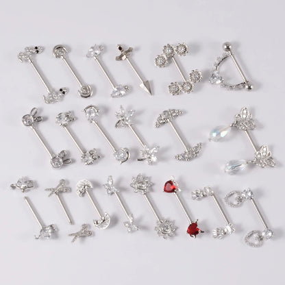 6Pairs/Lot 361L Surgical Steel Nipple Barbell Ring Moon Nipple Ring Scissors Nipple Shield 14G Tongue Piercing Body Jewelry Good Vibrations