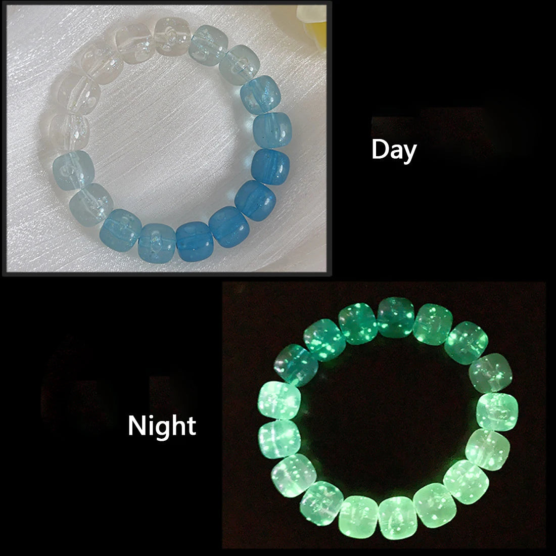 Luminous Bracelets For Women Men Fluorescent Natural Stone Bracelet Night Light Glowing Beads Bangle Fashion Jewelry Couple Gift Good Vibrations
