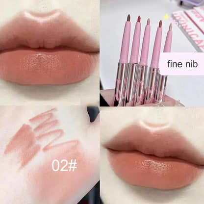 Nude Lip Liner with Lip Brush Cappuvini Korean Style Lip Makeup Long Last Velvet Matte Lipstick Good Vibrations