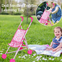 Toys For 1 Year Old Toys For 9 Year Old Boys Pretend Play Foldable Doll Stroller Toddler Learning Toy Girls' Imagination Booster Good Vibrations