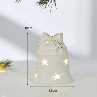 Christmas Ceramic Light Up Tree House Desktop Ornament Holiday Home Decor Tabletop Decoration Christmas Perfect Gift Idea Good Vibrations