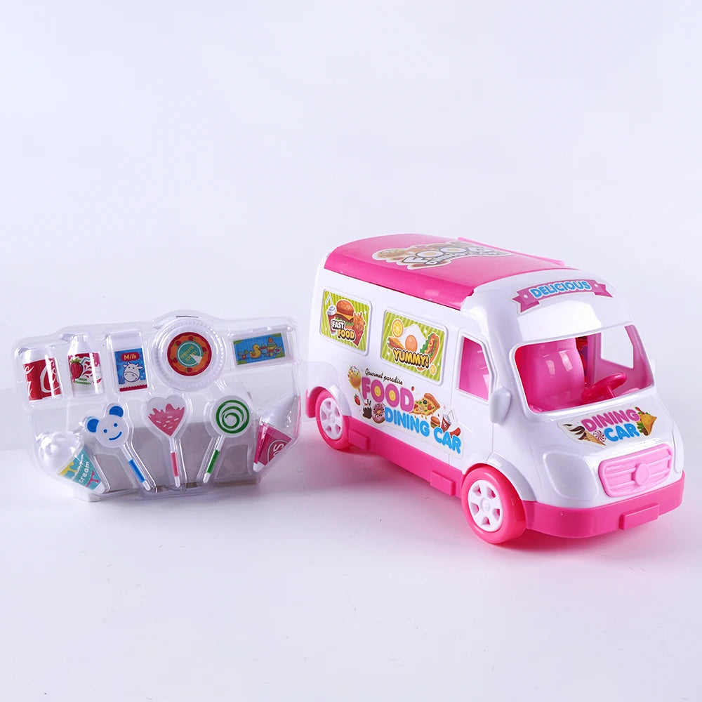 1:12 Dollhouse Ice Cream Truck Baby Bed Simulation Miniature Scene Display Dessert Car Bunk Bed Bathroom Kitchen Toy For Girl Good Vibrations
