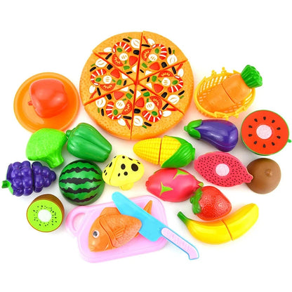 Children Pretend Goodies Play Simulated Kitchen Toys Plastic Cutting Food Kids Toy Object Cognition Boys Girl Birthday Gifts TMZ Good Vibrations