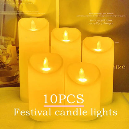 10PCS LED Candles Flameless Flickering Light Flameless Candle Battery Powered for Christmas Wedding Decor Birthday Party Supplie Good Vibrations