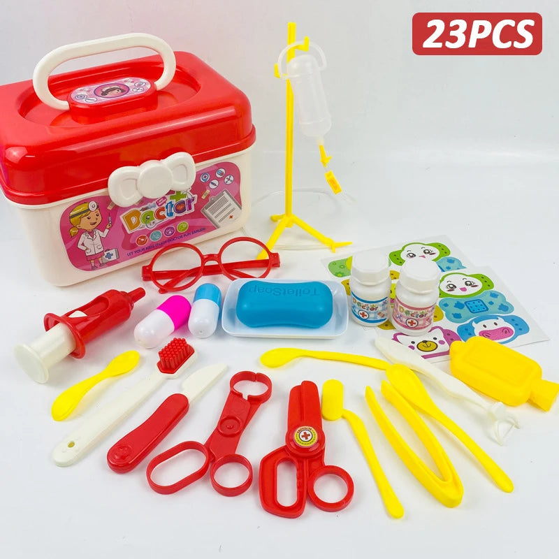 Doctor Set For Kids Pretend Play Girls Role-playing Games Hospital Accessorie Medical Kit Nurse Tools Bag Toys For Children Gift Good Vibrations