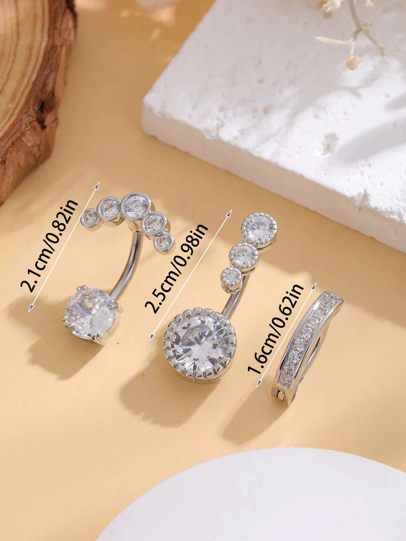 3pcs Gold Color Heart Butterfly Dangled Belly Piercing Sets 14G Stainlees Steel Navel Jewelry for Women Girls Body Belly Rings Good Vibrations Adult Super Store