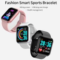 Smart Watches Fitness Bracelet Women Men Bluetooth Connected Phone Music Sports Bracelet Sleep Monitor Y68 Clock Smartwatch D20 Good Vibrations Adult Super Store