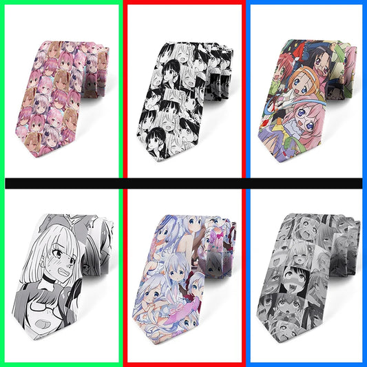 Anime cartoon printing men's tie unisex casual creative tie novelty unique accessories business gifts wedding shirt accessories Good Vibrations