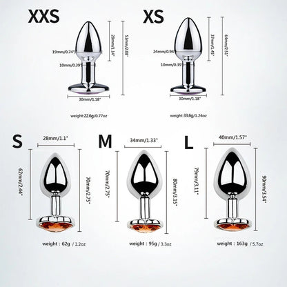 Lucky Clover Gem Anal Plug,S/M/L Size Four Leaf Clover Stainless Steel Crystal Jewelry Anal Butt Plugs Good Vibrations Adult Super Store