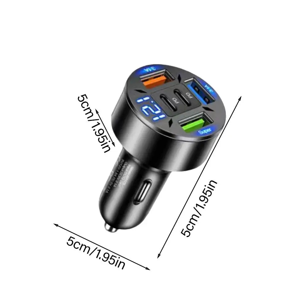 250W 5 Ports Car Charger Fast Charging PD QC3.0 USB C Car Phone Charger Type C Adapter In Car For IPhone Good Vibrations