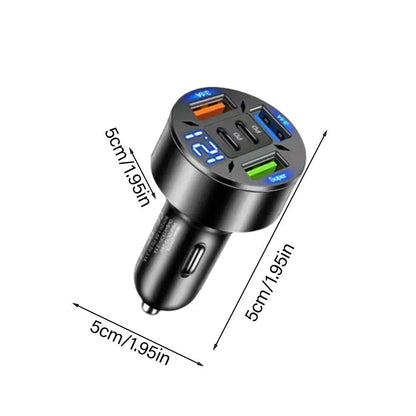 250W 5 Ports Car Charger Fast Charging PD QC3.0 USB C Car Phone Charger Type C Adapter In Car For IPhone Good Vibrations