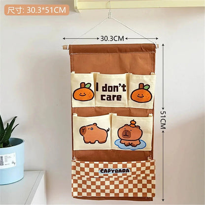 Cute Wall Storage Bags Hanging Pockets Cute Wall Mounted Storage Bag Organizer Kawaii Cartoon Sundries Office Container Pouchs Good Vibrations