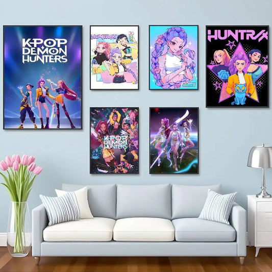 KPop D-Demon H-Hunters Poster HD Self-Adhesive Waterproof Posters Versatile Decor for Homes Bars Hotels More Good Vibrations