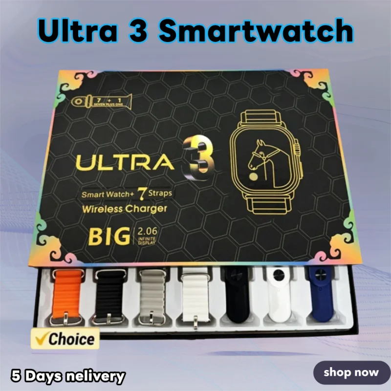 7 Watch Straps New Watch10 Ultra 3 Smartwatch 2.2HD Amoled Circular Screen ECG Monitoring Reloj Inteligente Wristwatch Good Vibrations