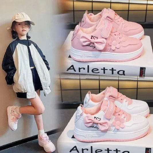 Teenagers outdoor sneakers Student girls' cute bow sports shoes Comfortable soft sole running shoes casual tennis shoes Good Vibrations