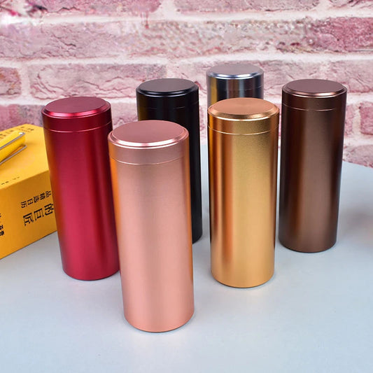 New Airtight Smell Proof Container Quality Stainless Steel Mini Tea Cans Herb Stash Jar Tea Coffee Storage Box Tea Caddies Box Good Vibrations Adult Super Store