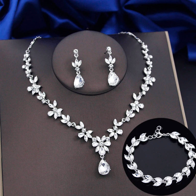 3pc Jewelry Sets for Women Fashion Earrings Bracelets Choker Necklace Set Good Vibrations Adult Super Store