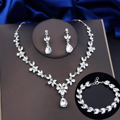 3pc Jewelry Sets for Women Fashion Earrings Bracelets Choker Necklace Set Good Vibrations Adult Super Store