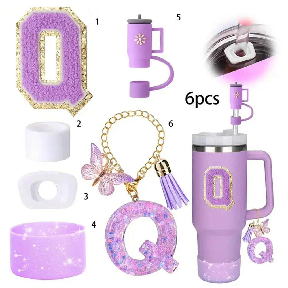 6PCS Cup Accessories Set for Stanley Cup  40oz tumbler with handle Including Silicone Straw Topper and Boot, Spill Proof Stopper Good Vibrations Adult Super Store