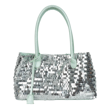 Sequined Underarm Shoulder Evening Tote Bags For Women Shiny Big Capacity Shopper Totes Nightclub Party Luxury Designer Handbags Good Vibrations