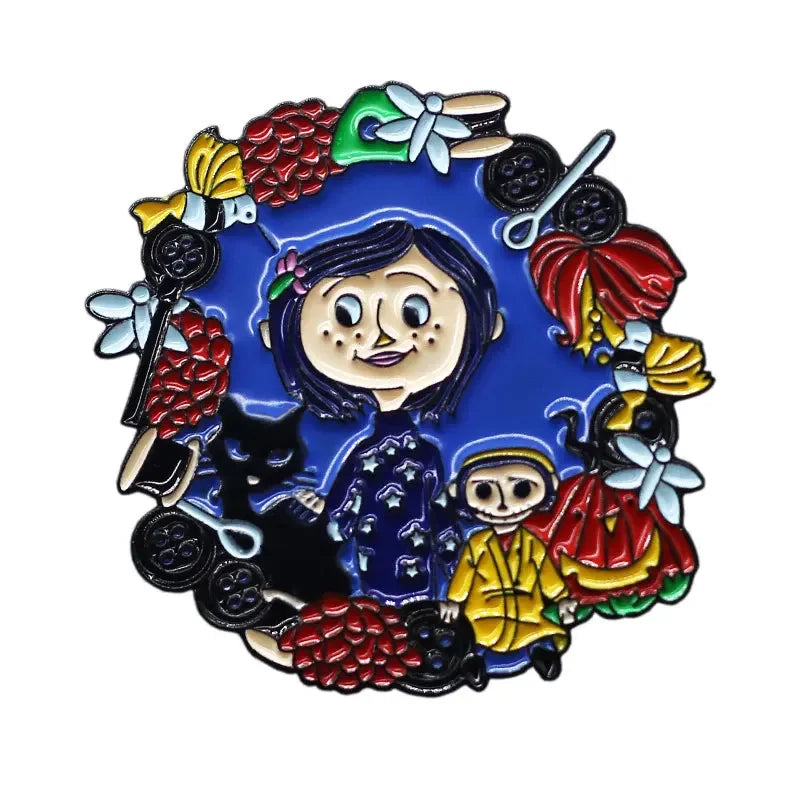 Halloween Horror Doll Brooch Anime Trend Bag Accessories Pin Personalized Metal Denim Hat Badge Collar Jewelry Boutique Gifts Good Vibrations