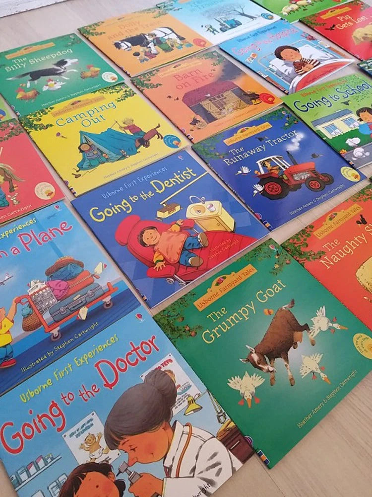 20Books/set 15X15Cm Kids Usborne Picture Books for Children Baby Famous Story English Child Book Educativo Infantil Good Vibrations