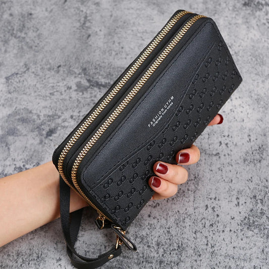 2024 New Purse Ladies Long Zipper Wallet Fashion Embossed Large-capacity Mobile Phone Pocket Purse Good Vibrations