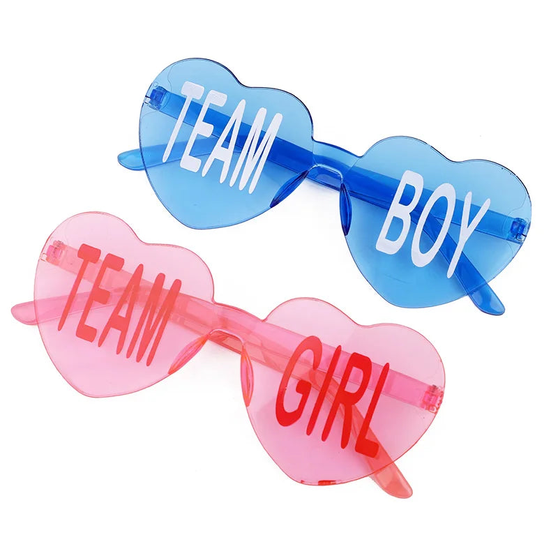Baby Gender Reveal Party Team Boy Team Girl Glasses Decoration Supplies Blue and Pink Sunglasses Photo Props Guests Gift Favors Good Vibrations