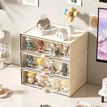 Storage Box with Drawers – Desktop Organizer, Display Case for Collectibles, Office Storage ContainerCustomizable Combination Good Vibrations