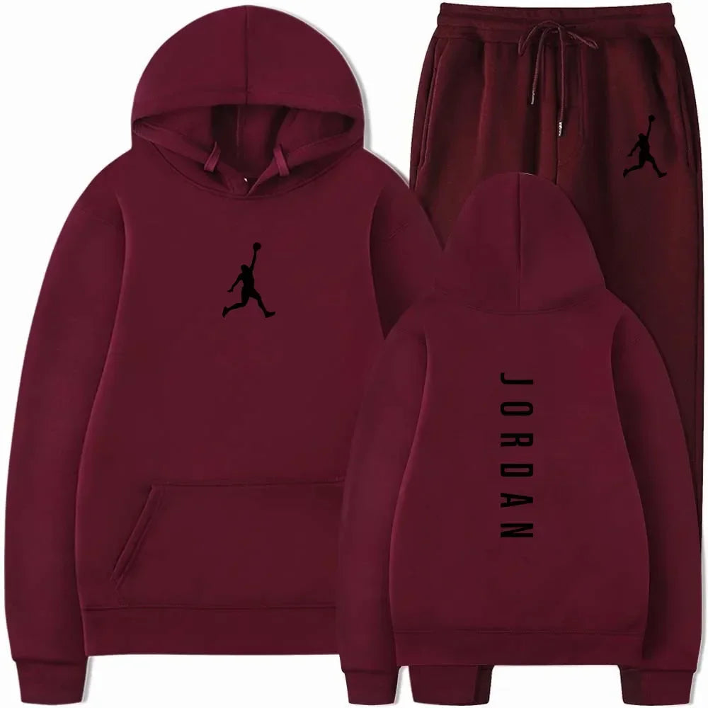 Men's 2025 high-quality sportswear sweatshirt + sweatpants, fashionable sportswear sweatshirt set for spring and autumn Good Vibrations