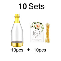 10set, Gold Champagne Bottle-Shaped Candy Gift Boxes, a Perfect Choice for Weddings and Parties. Good Vibrations